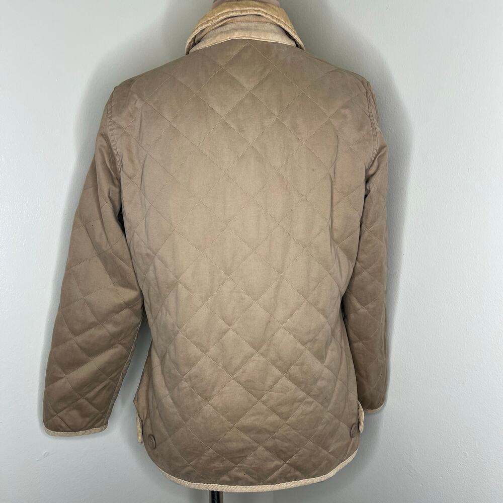 Eddie Bauer Quilted Jacket Medium Womens Corduroy Collar Cotton Floral Button Up - Picture 3 of 9
